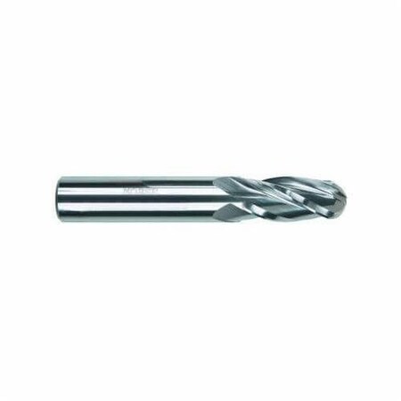 Morse End Mill, Ball Nose Center Cutting Regular Length Single End, Series 5942, 764 Diameter Cutter, 1 58207